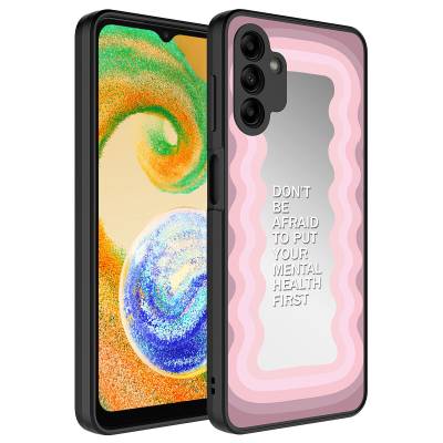 Galaxy A04S Case Mirror Patterned Camera Protected Glossy Zore Mirror Cover Ayna