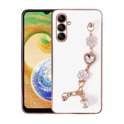 Galaxy A04S Case With Hand Grip Camera Protection Zore Taka Silicone Cover White