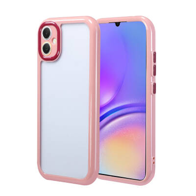 Galaxy A05 Case Camera Protected Colored Edge and Frame Design Zore Vitamin Cover Plum