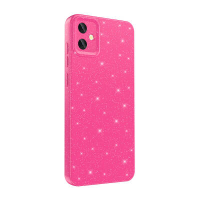 Galaxy A05 Case Camera Protected Silvery Luxury Zore Koton Cover Dark Pink