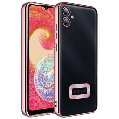 Galaxy A05 Case Camera Protection Zore Omega Cover Showing Logo Rose Gold