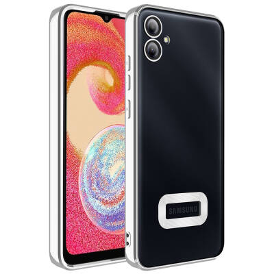 Galaxy A05 Case Camera Protection Zore Omega Cover Showing Logo Silver