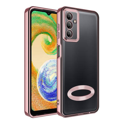 Galaxy A05S Case Camera Protection Zore Omega Cover Showing Logo Rose Gold