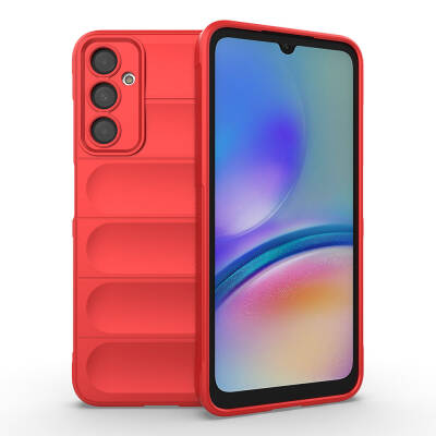 Galaxy A05S Case Flexible TPU Hollow Back Surface Design Zore Etnik Silicone Cover Red