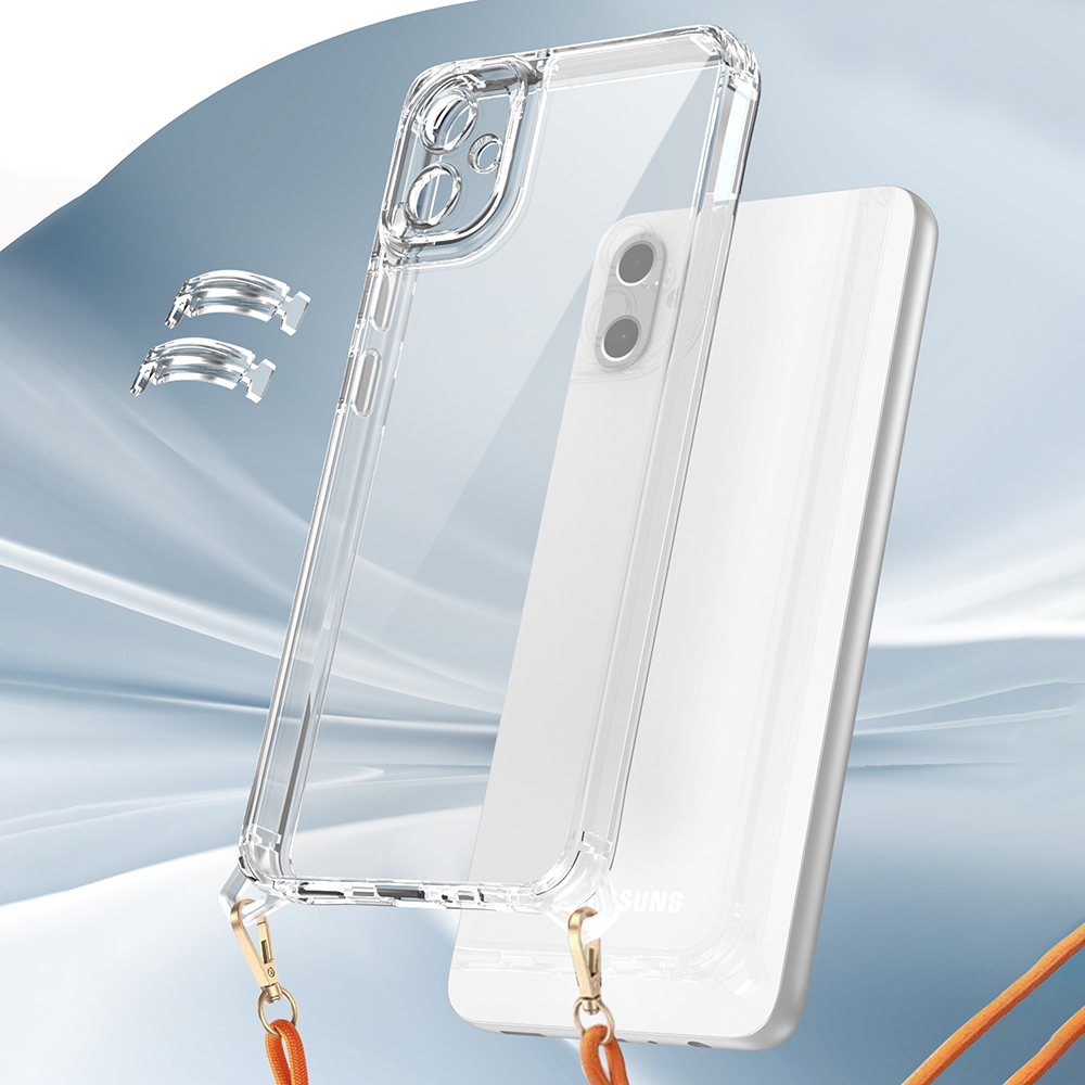 Galaxy A06 Case Airbag Detachable Strap Zore Snap Silicone Cover - 7