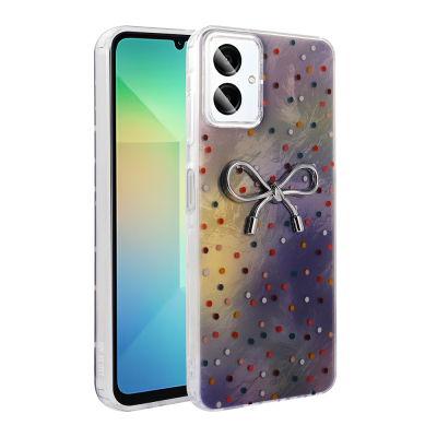 Galaxy A06 Case Camera Protection Figured Zore Ponti Silicone Cover Lila