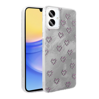 Galaxy A06 Case Camera Protection Figured Zore Ponti Silicone Cover White
