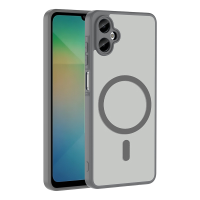 Galaxy A06 Case M-safe Charging Enabled Zore Ballet Flat Cover Grey