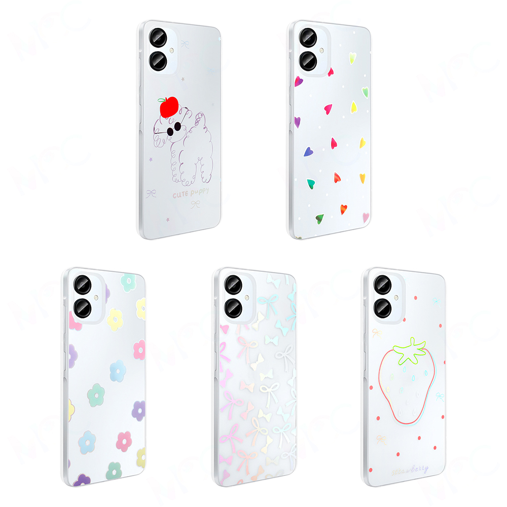 Galaxy A06 Case Transparent Figured Zore Folk Hard Cover - 17