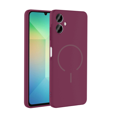 Galaxy A06 Case Zore Meta Cover with M-safe Charging Feature Plum