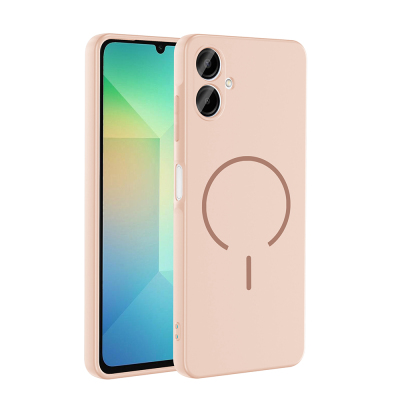 Galaxy A06 Case Zore Meta Cover with M-safe Charging Feature Rose Pembe