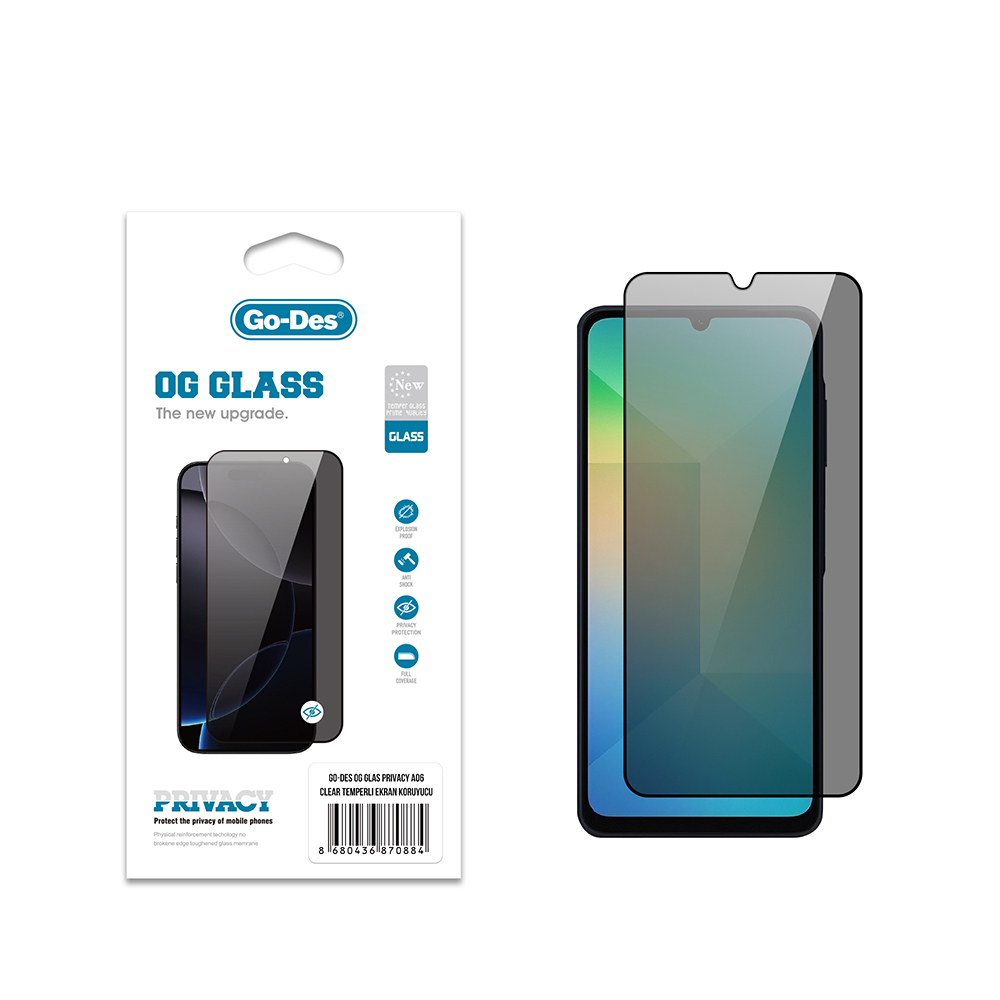 Galaxy A06 Go Des OG Glass Privacy Antistatik Temperli Cam Ekran Koruyucu - 1