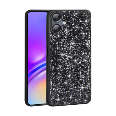 Galaxy A06 Kılıf Parlak Taşlı Tasarım Zore Pırlanta Kapak Siyah