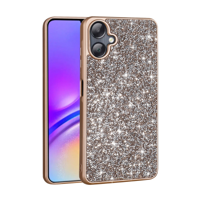 Galaxy A06 Kılıf Parlak Taşlı Tasarım Zore Pırlanta Kapak Gold