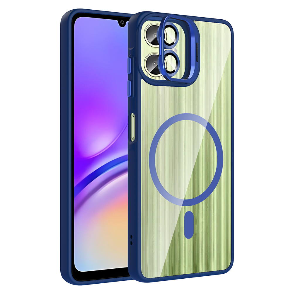 Galaxy A06 Kılıf Standlı ve Kamera Lens Hediyeli M-Safe Şarj Özellikli Zore Etro Kapak - 5