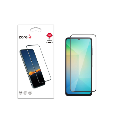 Galaxy A06 Zore Edges Shatter Resistant Glass Screen Protector Black