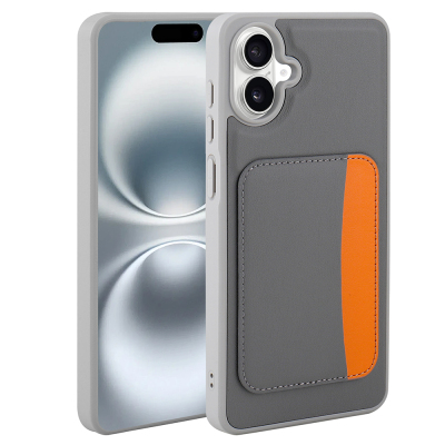 Galaxy A07 Case Card Holder Zore X-Card Silicone Cover Dark Grey