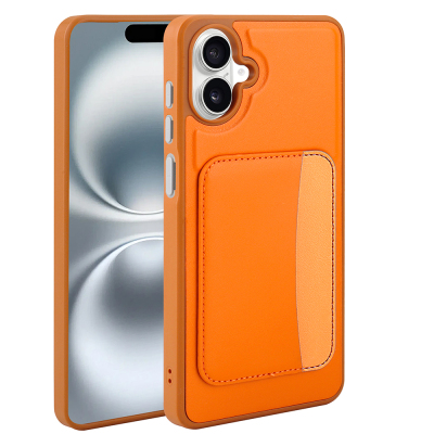 Galaxy A07 Case Card Holder Zore X-Card Silicone Cover Orange