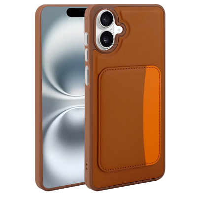 Galaxy A07 Case Card Holder Zore X-Card Silicone Cover Brown