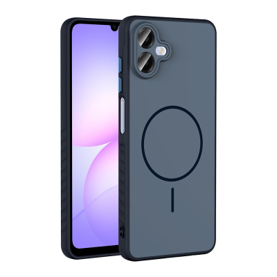 Galaxy A07 Case M-safe Charging Feature Zore Tea Cover M-safe Charging Feature Navy blue