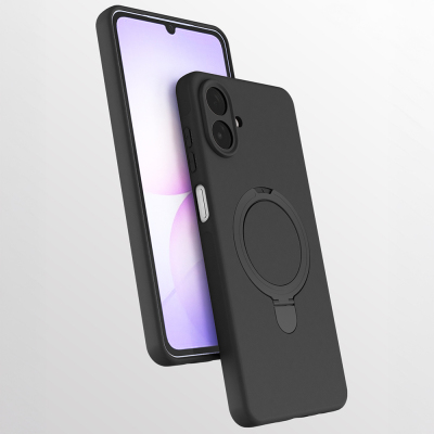 Galaxy A07 Case M-safe Charging Stand Zore Samara Cover Black