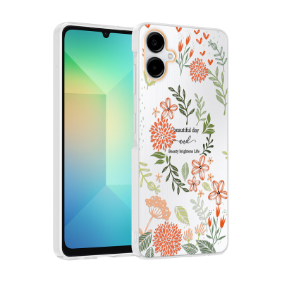 Galaxy A07 Case with Camera Protector, Patterned Zore Clip Cover Beautiful