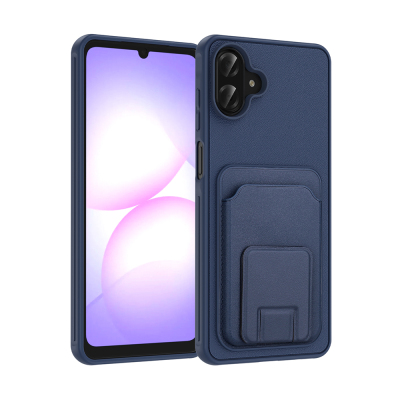 Galaxy A07 Case with Card Holder TPU Zore Bikart Cover Navy blue
