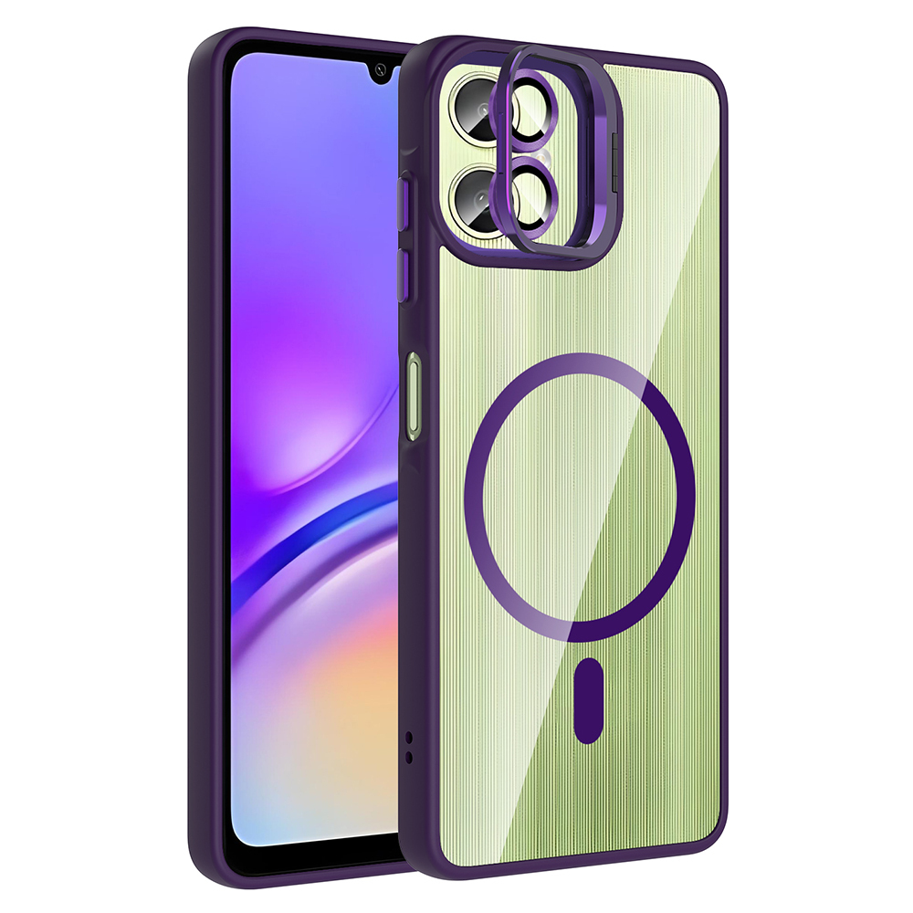 Galaxy A07 Case with Stand and Free Camera Lens - Zore Etro Cover - 1