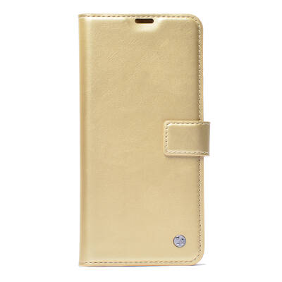 Galaxy A07 Case Zore Kar Deluxe Flip Cover Gold