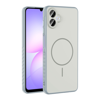 Galaxy A07 Kılıf M-safe Şarj Özellikli Zore Tea Kapak Gümüş