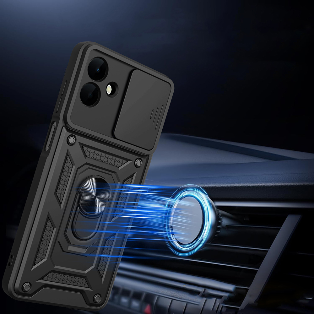Galaxy A07 Kılıf Magnetik Standlı Kamera Korumalı Zore Sürgülü Vega Kapak - 6