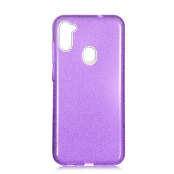 Galaxy A11 Case Zore Shining Silicon Purple