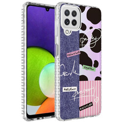 Galaxy A12 Case Airbag Edge Colorful Patterned Silicone Zore Elegans Cover NO8