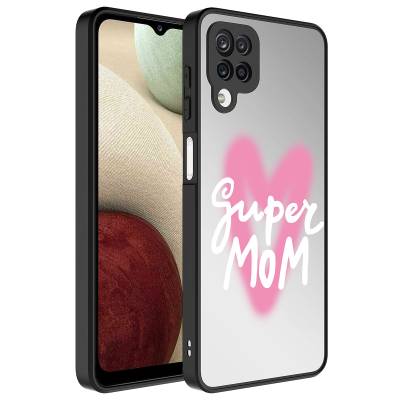 Galaxy A12 Case Mirror Patterned Camera Protected Glossy Zore Mirror Cover Süper Anne