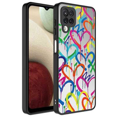 Galaxy A12 Case Mirror Patterned Camera Protected Glossy Zore Mirror Cover Kalp