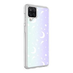 Galaxy A12 Case Zore M-Blue Patterned Cover Moon No4