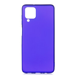 Galaxy A12 Case Zore Premier Silicon Cover Saks Blue