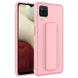 Galaxy A12 Case Zore Qstand Cover Pink