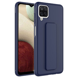 Galaxy A12 Case Zore Qstand Cover Navy blue