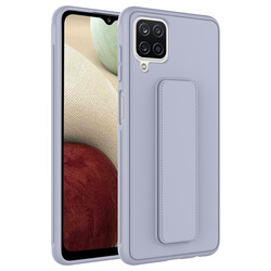 Galaxy A12 Case Zore Qstand Cover Grey