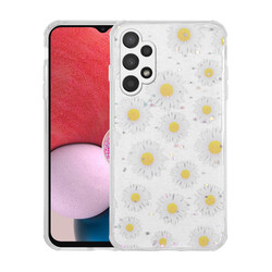 Galaxy A13 4G Case Glittery Patterned Camera Protected Shiny Zore Popy Cover Papatya