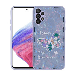 Galaxy A13 4G Case Patterned Hard Silicone Zore Mumila Cover Lilac Flower