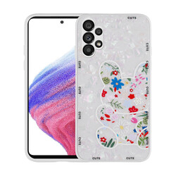 Galaxy A13 4G Case Patterned Hard Silicone Zore Mumila Cover White Rabbit
