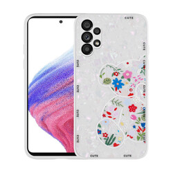 Galaxy A13 4G Case Patterned Hard Silicone Zore Mumila Cover White Bear