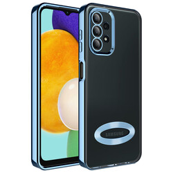Galaxy A13 4G Kılıf Kamera Korumalı Logo Gösteren Zore Omega Kapak Sierra Mavi