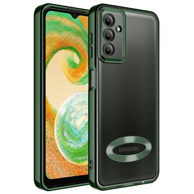 Galaxy A14 Case Camera Protected Zore Omega Cover Showing Logo Dark Green