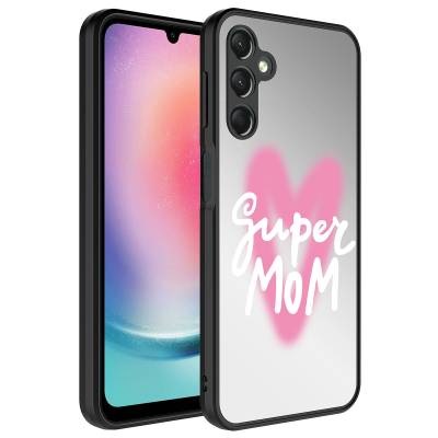 Galaxy A14 Case Mirror Patterned Camera Protected Glossy Zore Mirror Cover Süper Anne