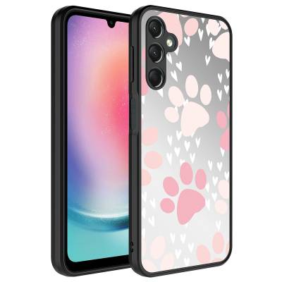 Galaxy A14 Case Mirror Patterned Camera Protected Glossy Zore Mirror Cover Pati