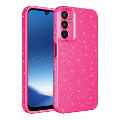 Galaxy A15 Case Camera Protected Silvery Luxury Zore Koton Cover Dark Pink