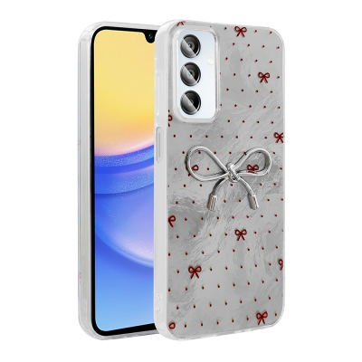 Galaxy A15 Case Camera Protection Figured Zore Ponti Silicone Cover Açık Mavi